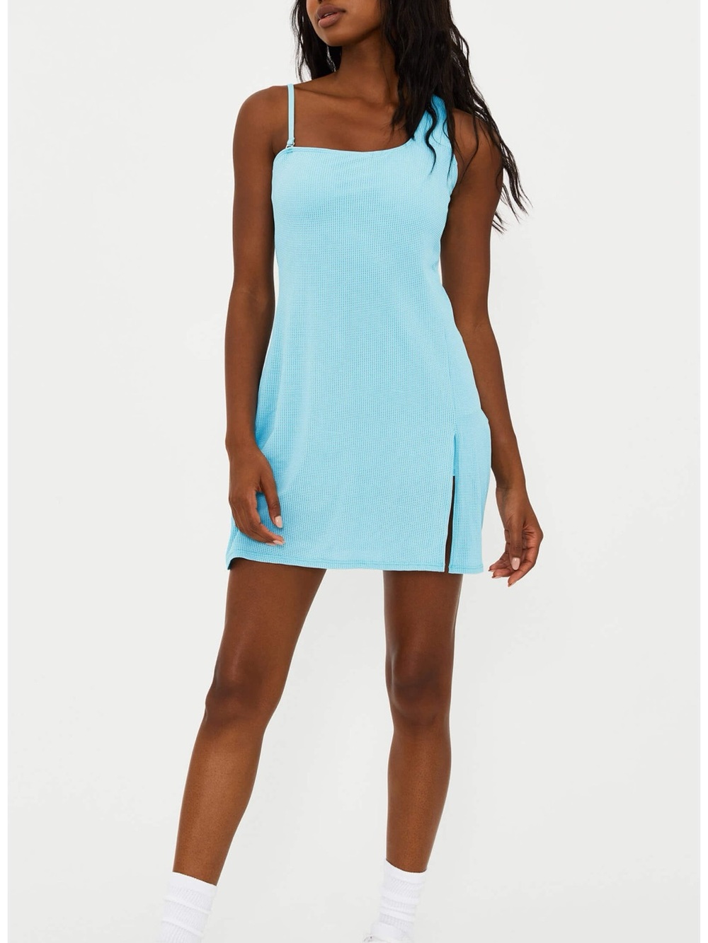 Beach Riot Harley One-Shoulder Mesh Activewear Dress with Built In Shorts Small